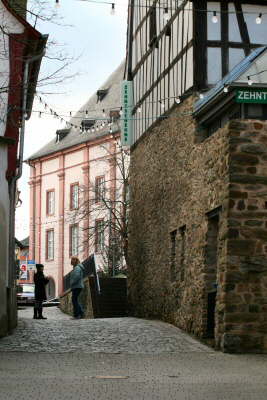 Blick zur Tanzhausstrasse mit der Streitkirche
